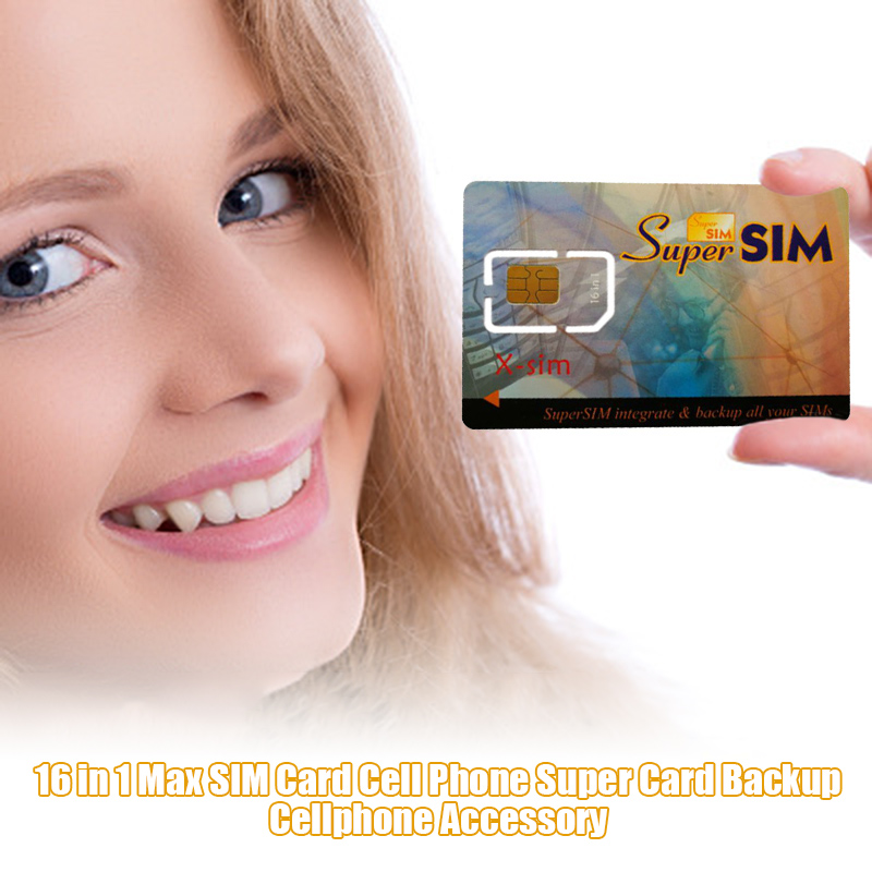  16 in 1 Max SIM Card Cell Phone Super Card Backup Cellphone Accessory DOM668