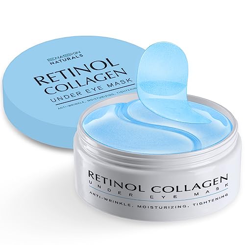Under Eye Patches for Dark Circles: 30 Pairs Enaskin Naturals Retinol Collagen Eye Gels Mask - Reduce Wrinkles Puffy & Bags - Skin Treatment Pads - Anti Aging Moisturizer For Women (Blue)