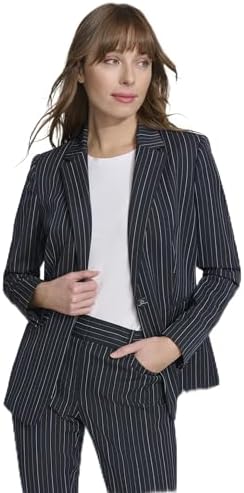 Tommy Hilfiger Women's Pinstripe Puff Sleeve Blazer